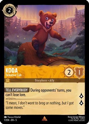 Koda - Talkative Cub (1/204) [Shimmering Skies] Cold Foil Lorcana Single Disney