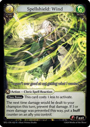 Spellshield: Wind (022) [Supporter Pack 2] Foil Grand Archive Single Weebs of the Shore