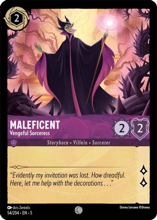 Maleficent - Vengeful Sorceress (54/204) [Shimmering Skies] Lorcana Single Disney