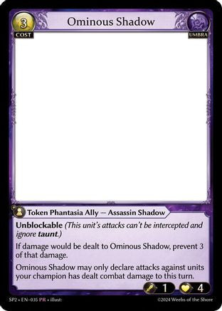 Ominous Shadow (035) [Supporter Pack 2] Grand Archive Single Weebs of the Shore