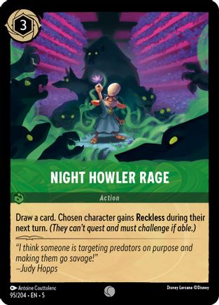Night Howler Rage (95/204) [Shimmering Skies] Lorcana Single Disney