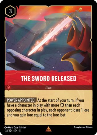 The Sword Released (133/204) [Shimmering Skies] Cold Foil Lorcana Single Disney