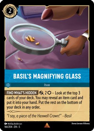 Basil's Magnifying Glass (166/204) [Shimmering Skies] Cold Foil Lorcana Single Disney