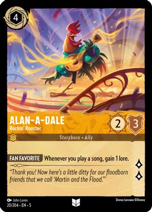 Alan-A-Dale - Rockin' Rooster (20/204) [Shimmering Skies] Cold Foil Lorcana Single Disney