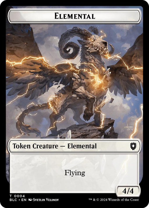 Elemental // Shark Double-Sided Token [Tokens] Bloomburrow Commander Tokens MTG Single Magic: The Gathering