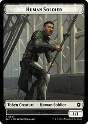 Human Soldier // Wolf (035) Double-Sided Token [Tokens] Bloomburrow Commander Tokens MTG Single Magic: The Gathering