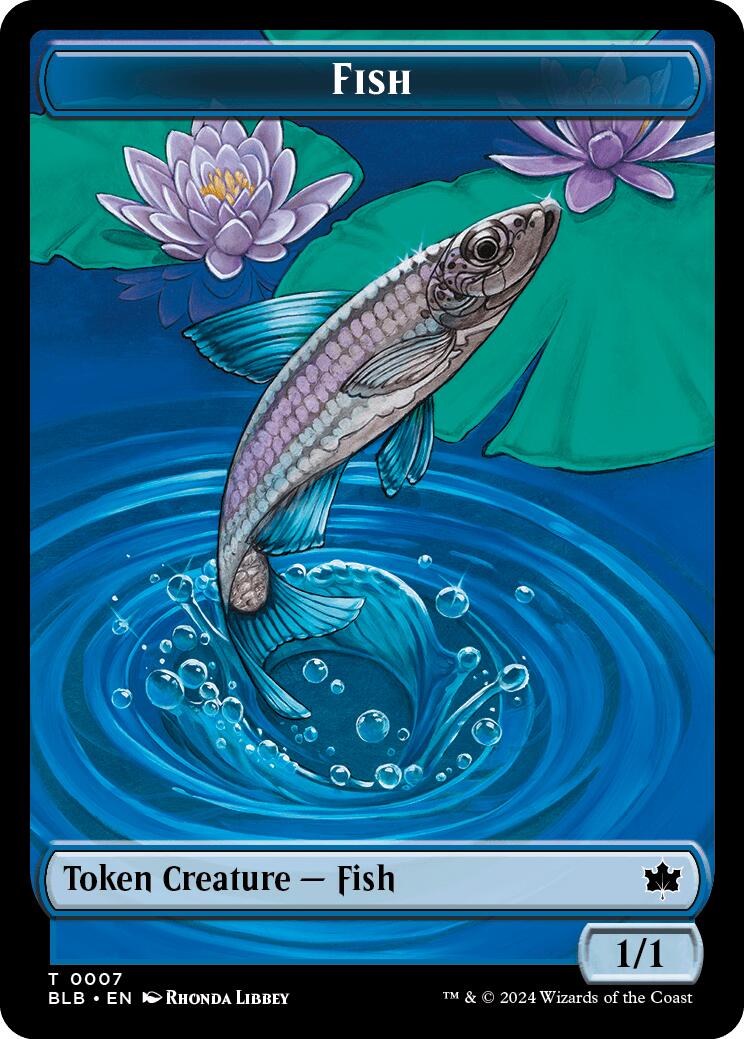 Bird (011) // Fish Double-Sided Token [Tokens] Bloomburrow Commander Tokens MTG Single Magic: The Gathering
