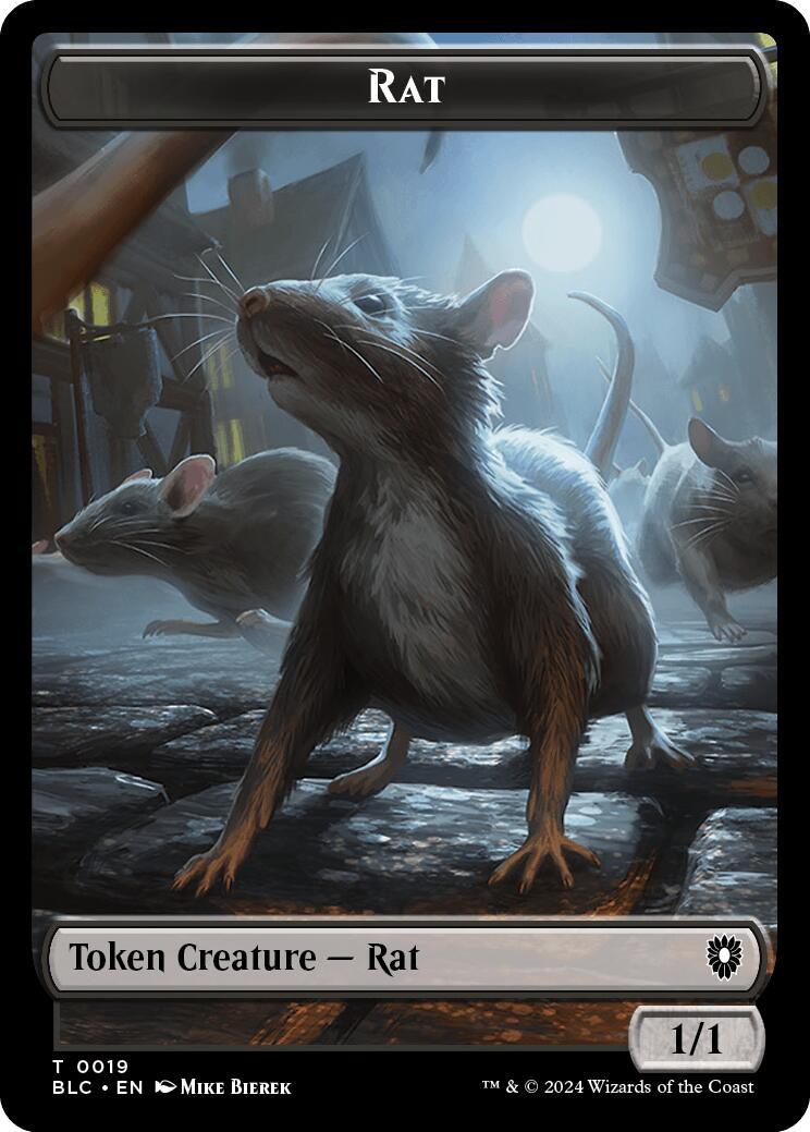 Rat // Raccoon Double-Sided Token [Bloomburrow Commander Tokens] MTG Single Magic: The Gathering   