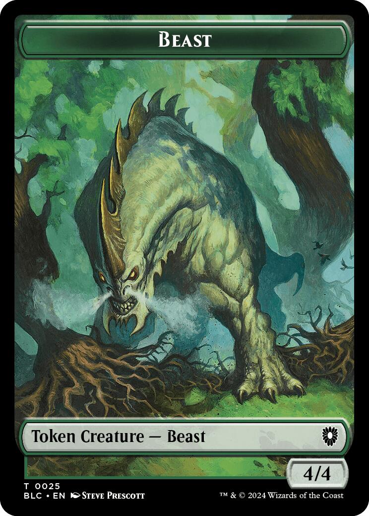 Cat // Beast (025) Double-Sided Token [Tokens] Bloomburrow Commander Tokens MTG Single Magic: The Gathering