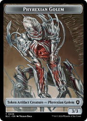 Phyrexian Golem // Faerie Double-Sided Token [Tokens] Bloomburrow Commander Tokens MTG Single Magic: The Gathering