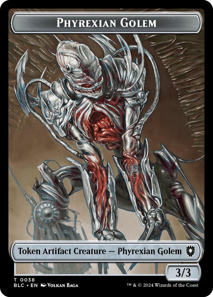 Phyrexian Golem // Faerie Double-Sided Token [Tokens] Bloomburrow Commander Tokens MTG Single Magic: The Gathering