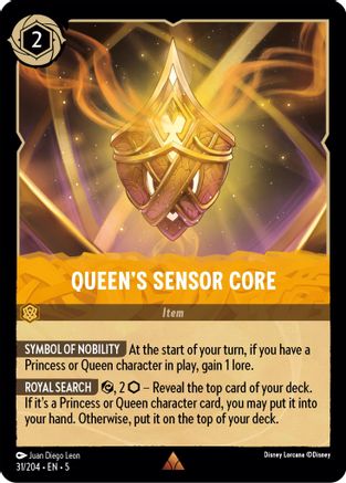 Queen's Sensor Core (31/204) [Shimmering Skies] Cold Foil Lorcana Single Disney
