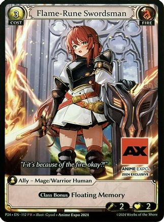 Flame-Rune Swordsman (112) [Promotional Cards] Foil Grand Archive Single Weebs of the Shore
