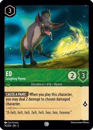 Ed - Laughing Hyena (74/204) [Shimmering Skies] Cold Foil Lorcana Single Disney