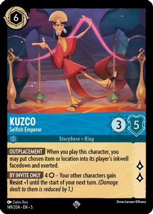 Kuzco - Selfish Emperor (149/204) [Shimmering Skies] Cold Foil Lorcana Single Disney
