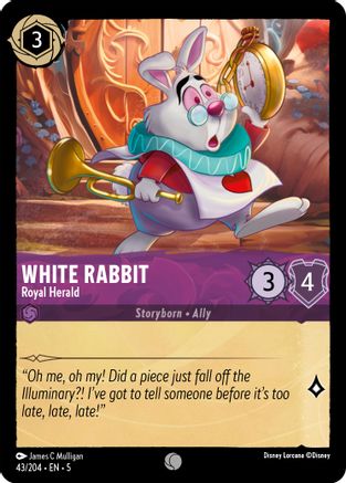 White Rabbit - Royal Herald (43/204) [Shimmering Skies] Cold Foil Lorcana Single Disney
