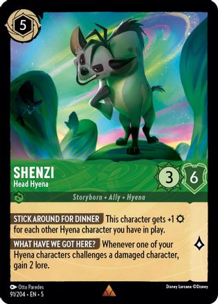 Shenzi - Head Hyena (91/204) [Shimmering Skies] Lorcana Single Disney