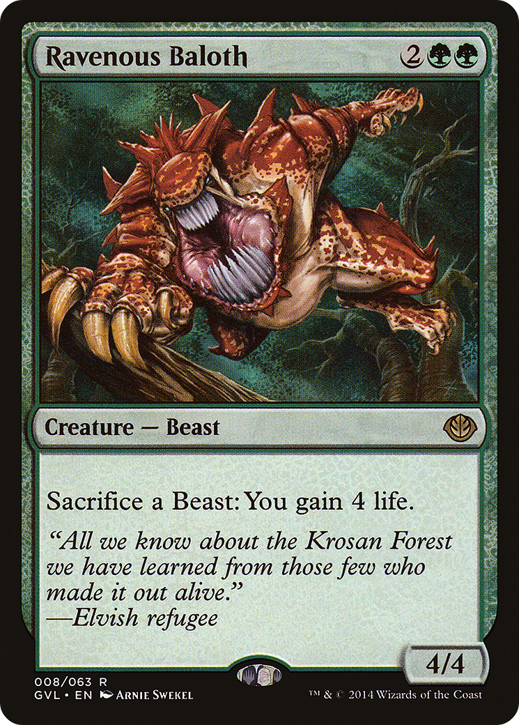 Ravenous Baloth (DD3-008) [Misc] Duel Decks Anthology: Garruk vs. Liliana MTG Single Wizards of the Coast