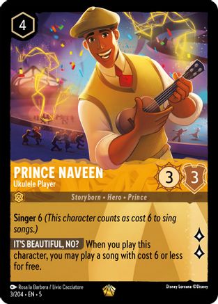 Prince Naveen - Ukulele Player (3/204) [Shimmering Skies] Cold Foil Lorcana Single Disney