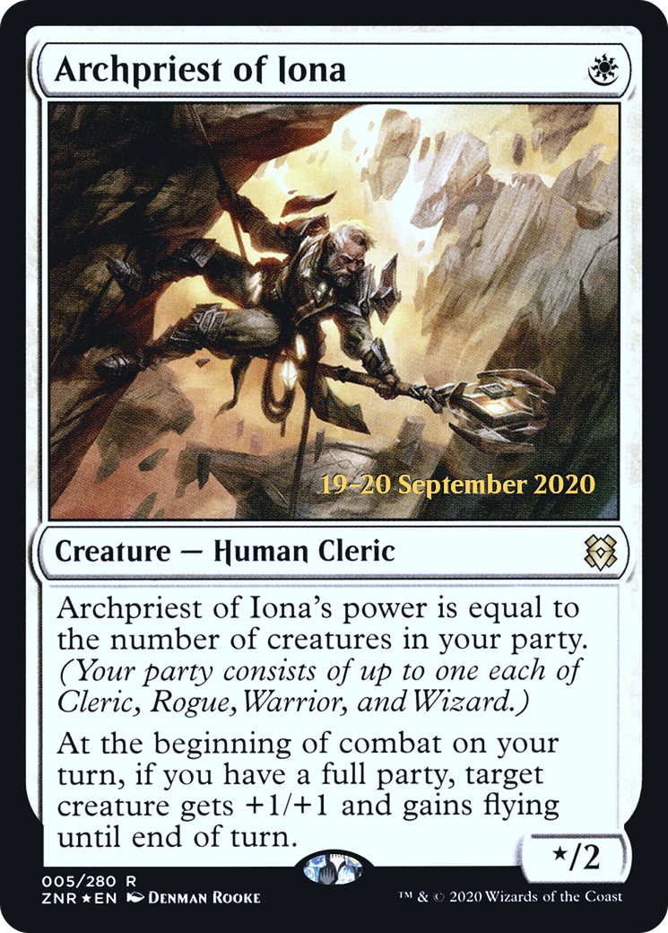 Archpriest of Iona (PRE-05S) [Zendikar Rising Promos] Foil MTG Single Wizards of the Coast