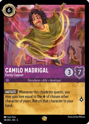 Camilo Madrigal - Family Copycat (58/204) [Shimmering Skies] Cold Foil Lorcana Single Disney