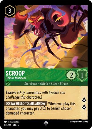 Scroop - Odious Mutineer (82/204) [Shimmering Skies] Lorcana Single Disney