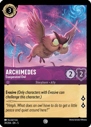 Archimedes - Exasperated Owl (39/204) [Shimmering Skies] Cold Foil Lorcana Single Disney