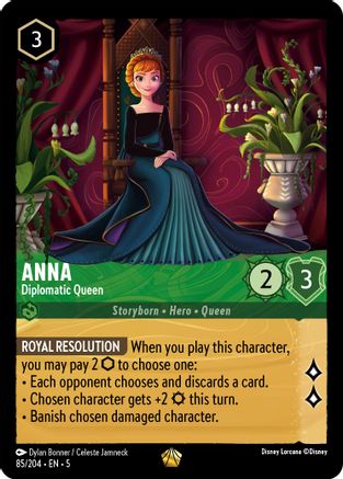Anna - Diplomatic Queen (85/204) [Shimmering Skies] Cold Foil Lorcana Single Disney