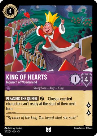 King of Hearts - Monarch of Wonderland (57/204) [Shimmering Skies] Cold Foil Lorcana Single Disney
