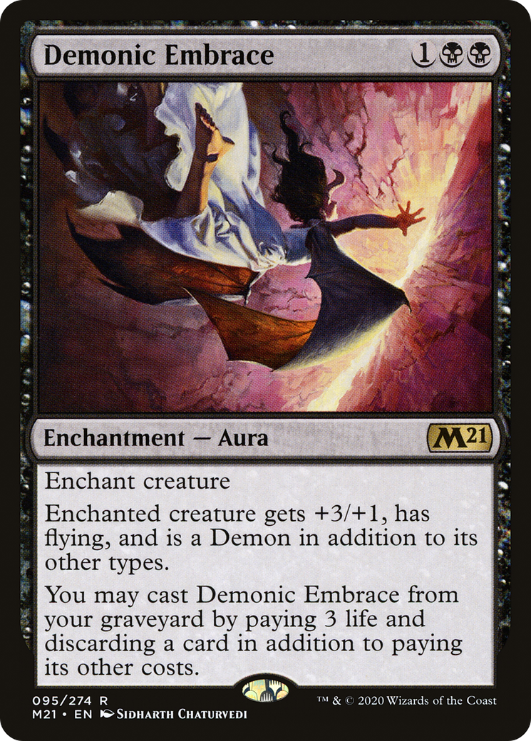 Demonic Embrace (M21-095) [Core Set 2021] Foil MTG Single Wizards of the Coast