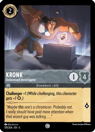 Kronk - Unlicensed Investigator (178/204) [Shimmering Skies] Lorcana Single Disney