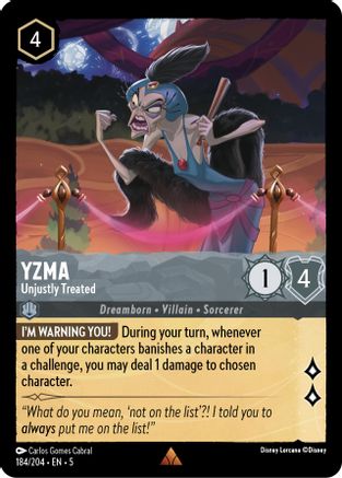 Yzma - Unjustly Treated (184/204) [Shimmering Skies] Lorcana Single Disney