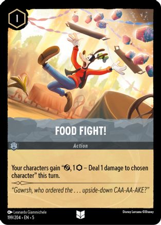Food Fight! (199/204) [Shimmering Skies] Cold Foil Lorcana Single Disney