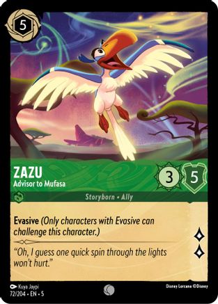 Zazu - Advisor to Mufasa (72/204) [Shimmering Skies] Lorcana Single Disney