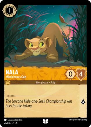 Nala - Mischievous Cub (2/204) [Shimmering Skies] Cold Foil Lorcana Single Disney