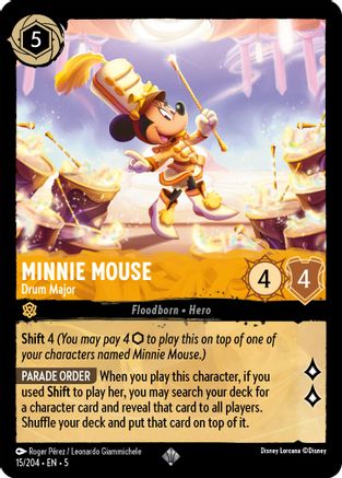 Minnie Mouse - Drum Major (15/204) [Shimmering Skies] Lorcana Single Disney