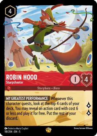 Robin Hood - Sharpshooter (118/204) [Shimmering Skies] Cold Foil Lorcana Single Disney