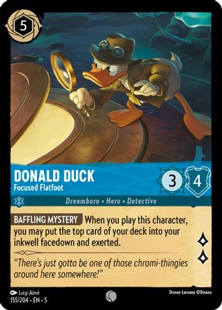 Donald Duck - Focused Flatfoot (155/204) [Shimmering Skies] Lorcana Single Disney