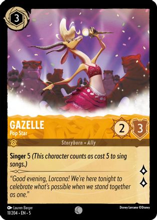 Gazelle - Pop Star (11/204) [Shimmering Skies] Lorcana Single Disney