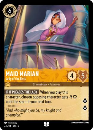 Maid Marian - Lady of the Lists (22/204) [Shimmering Skies] Lorcana Single Disney