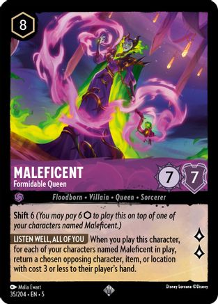 Maleficent - Formidable Queen (35/204) [Shimmering Skies] Cold Foil Lorcana Single Disney
