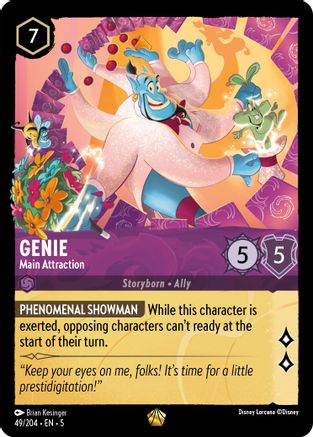 Genie - Main Attraction (49/204) [Shimmering Skies] Cold Foil Lorcana Single Disney