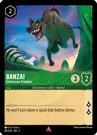 Banzai - Gluttonous Predator (80/204) [Shimmering Skies] Cold Foil Lorcana Single Disney
