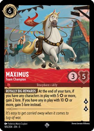 Maximus - Team Champion (105/204) [Shimmering Skies] Cold Foil Lorcana Single Disney