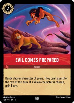Evil Comes Prepared (128/204) [Shimmering Skies] Lorcana Single Disney