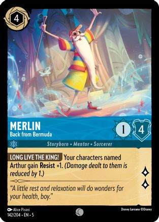 Merlin - Back from Bermuda (142/204) [Shimmering Skies] Lorcana Single Disney