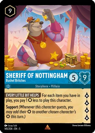 Sheriff of Nottingham - Bushel Britches (145/204) [Shimmering Skies] Cold Foil Lorcana Single Disney