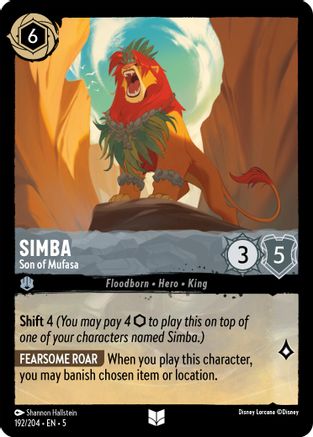 Simba - Son of Mufasa (192/204) [Shimmering Skies] Lorcana Single Disney