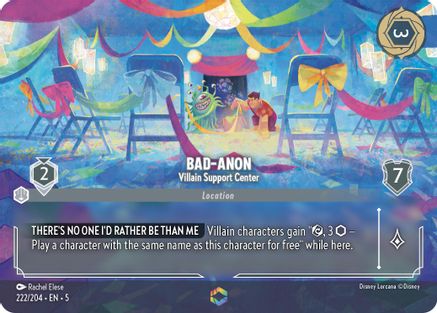 Bad-Anon - Villain Support Center (Enchanted) (222/204) [Shimmering Skies] Holofoil Lorcana Single Disney