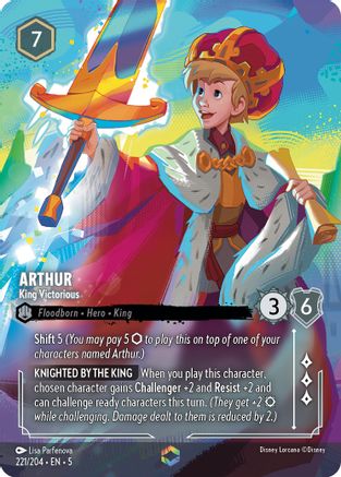 Arthur - King Victorious (Enchanted) (221/204) [Shimmering Skies] Holofoil Lorcana Single Disney